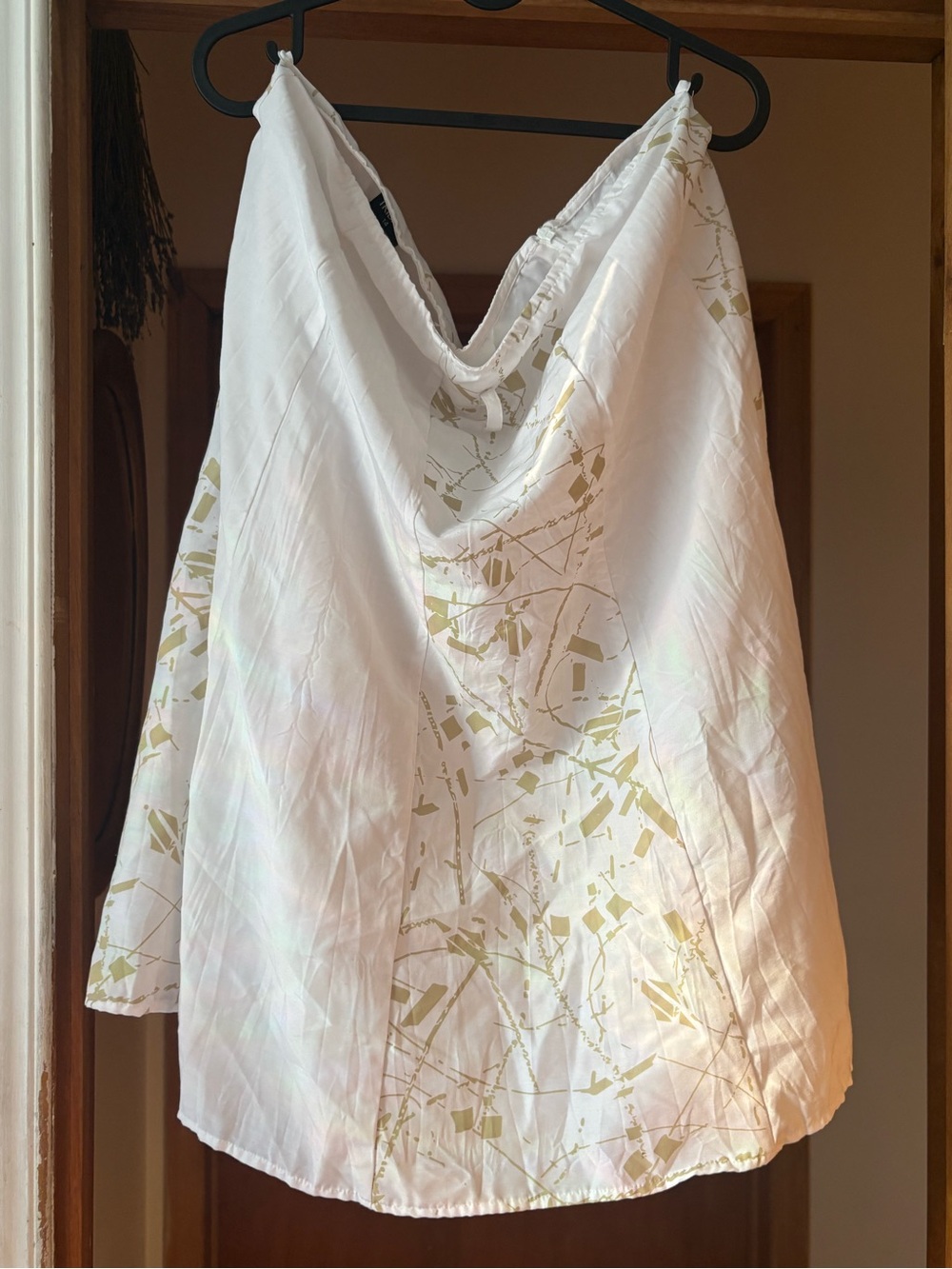 White Skirt with Gold Print